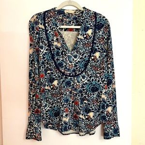 Tory Burch long sleeve vneck shirt size m medium